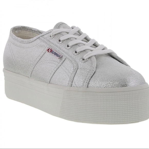 superga silver platform